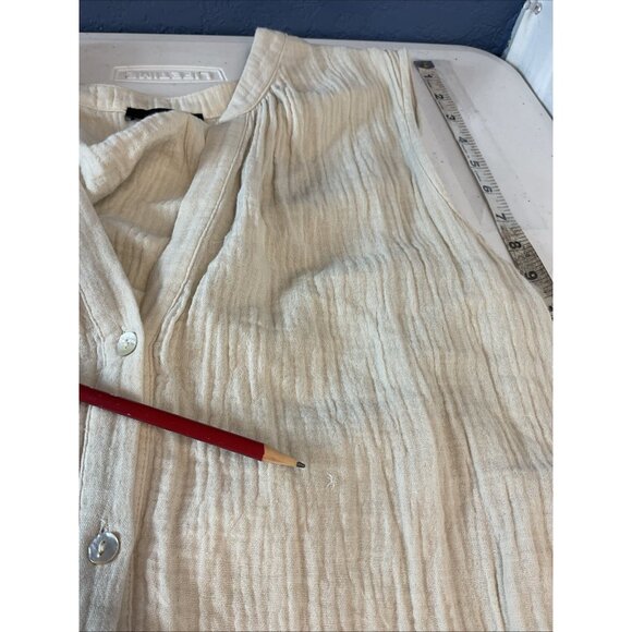 Anthropologie DREW Gauze tank Ivory midi dress size LG flowy lightweight neutral - Picture 7 of 11